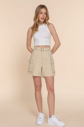 Belted Relaxed Cargo Shorts Simmer & Fay